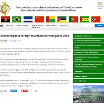 Chinese biggest foreign investors in Portugal in 2018